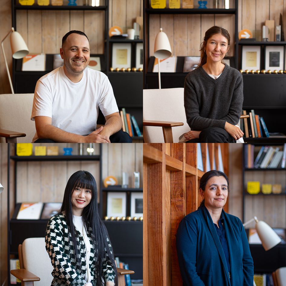 Clockwise from top left: Nick, Nina, Sunita and Isabella